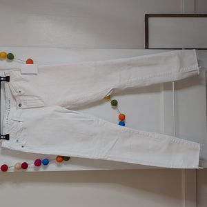 White Articles of Society jeans with raw hem